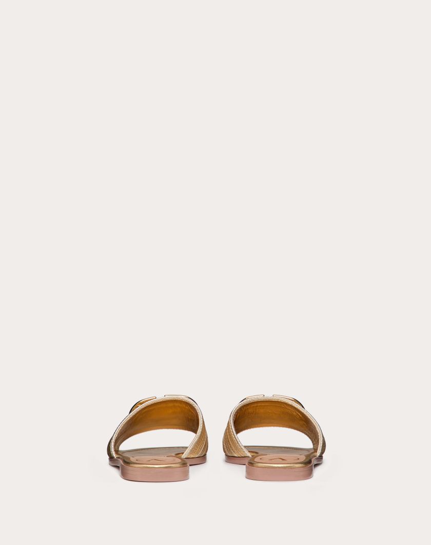 Valentino Handbags Sandalo Slide Vlogo Signature Metallizzato Con Ricamo Cornely per Donna in Oro | Valentino IT Cyber Monday