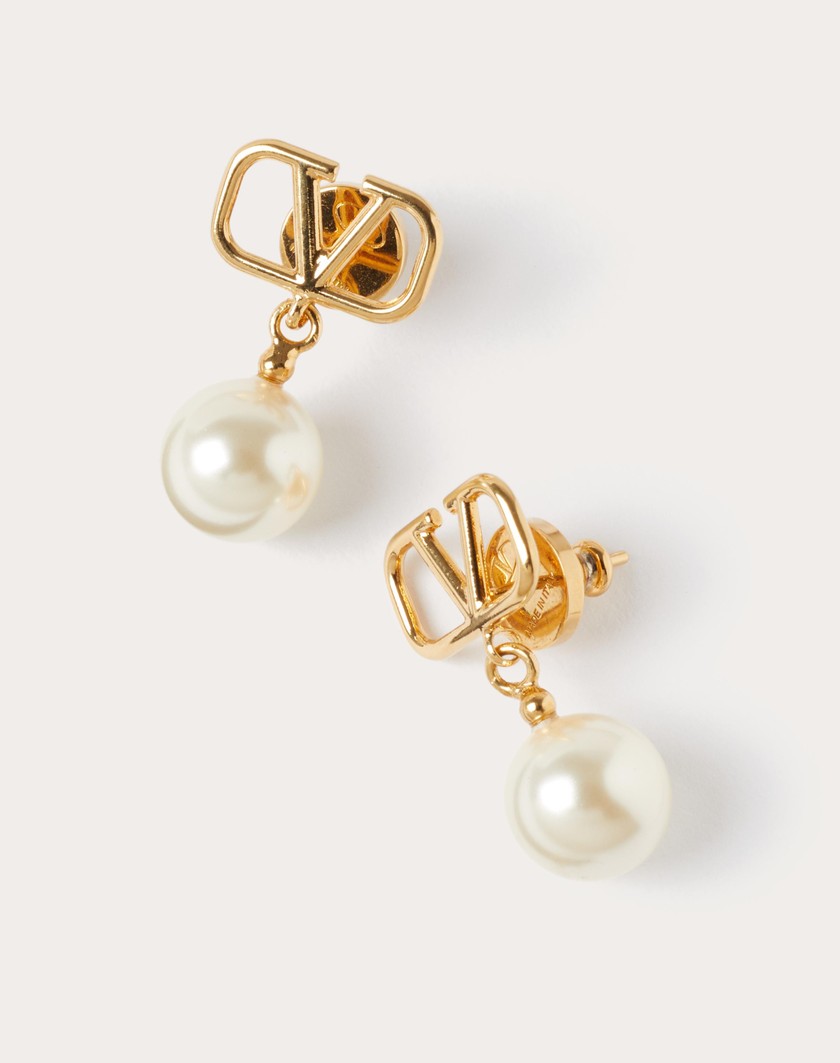 Valentino Handbags Orecchini Vlogo Signature Con Perle Swarovski® per Donna in Oro | Valentino IT Offerta Giorno del Papà