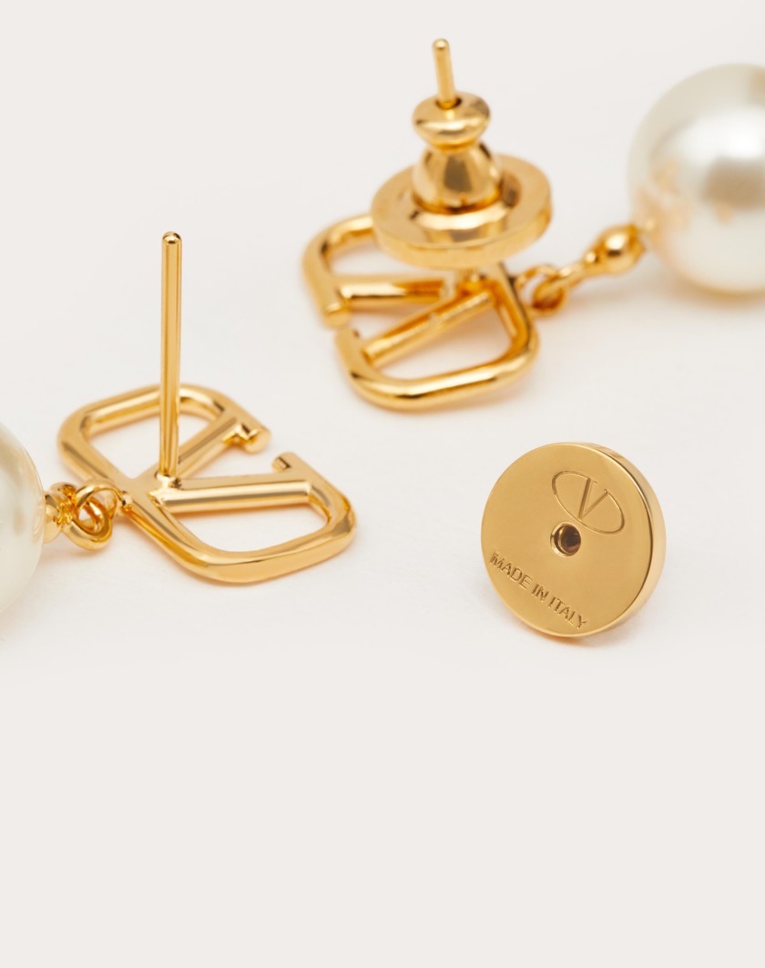 Valentino Handbags Orecchini Vlogo Signature Con Perle Swarovski® per Donna in Oro | Valentino IT Offerta Giorno del Papà
