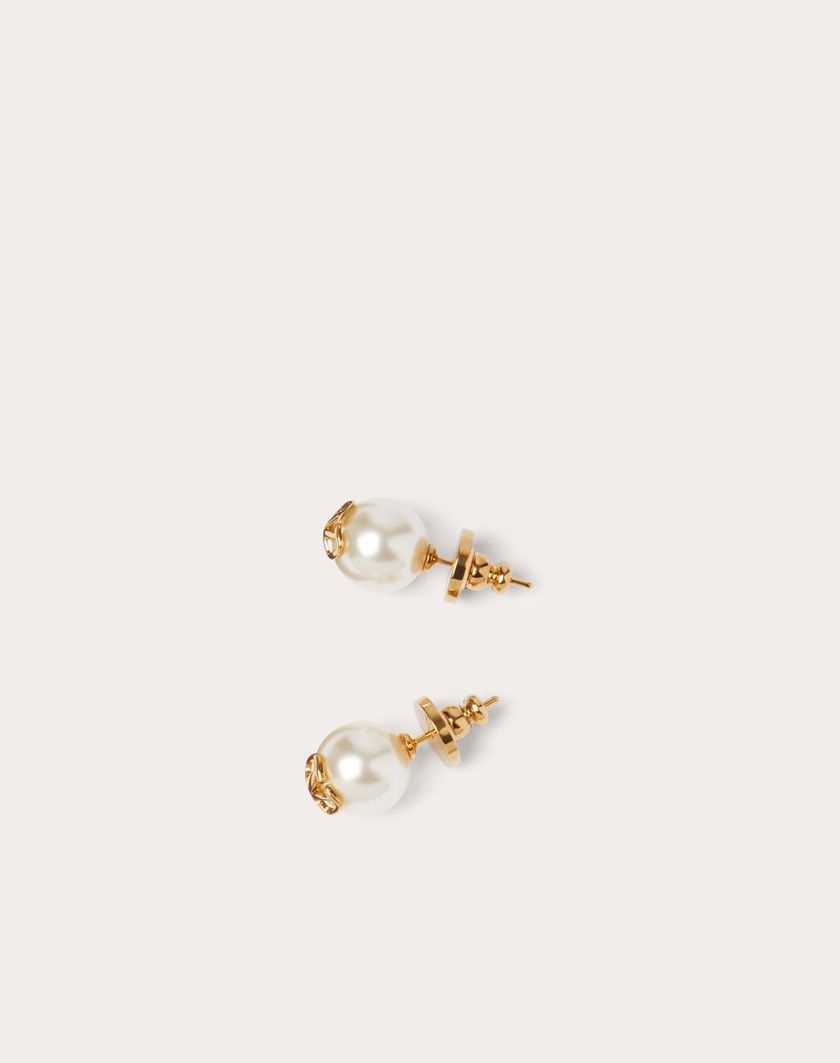 Valentino Handbags Orecchini Vlogo Signature Con Perle per Donna in Oro | Valentino IT Offerta San Valentino