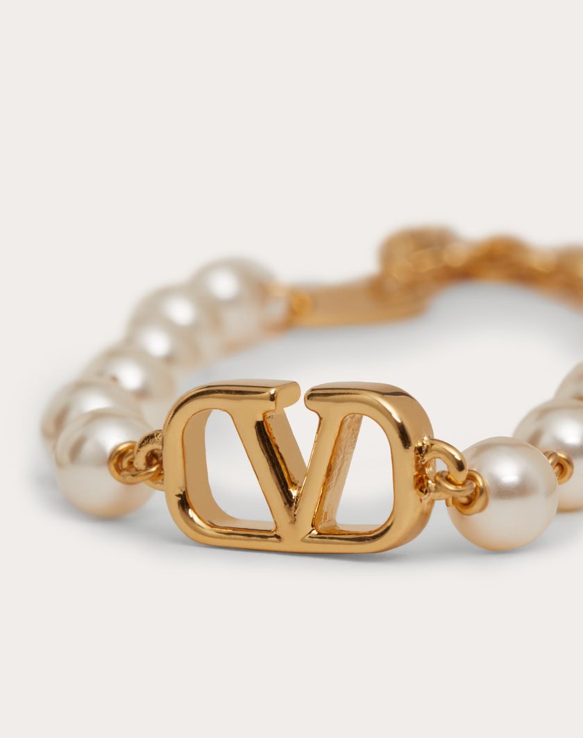 Valentino Handbags Bracciale Vlogo Signature Con Perle Swarovski® per Donna in Oro | Valentino IT Offerta Anniversario
