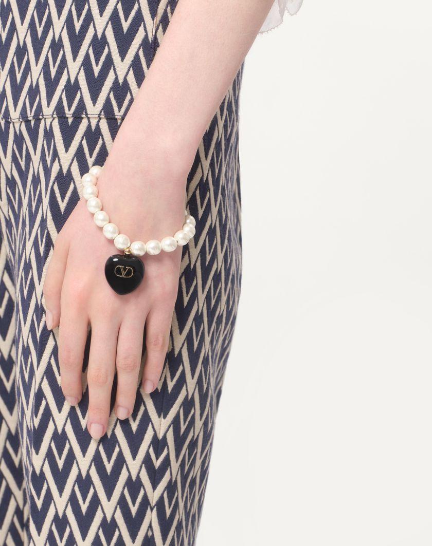 Valentino Handbags Bracciale Coeur Royal In Metallo Smalto E Perle per Donna in Multicolor | Valentino IT Offerta migliore