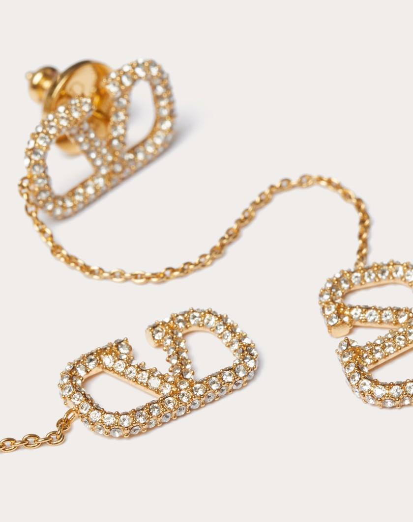 Valentino Handbags Orecchini Vlogo Signature In Metallo E Cristalli Swarovski® per Donna in Oro | Valentino IT Latest stili