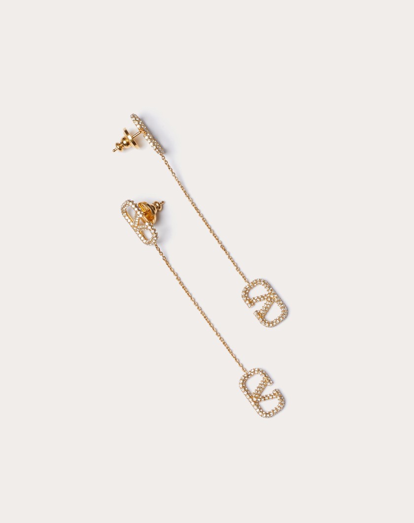 Valentino Handbags Orecchini Vlogo Signature In Metallo E Cristalli Swarovski® per Donna in Oro | Valentino IT Latest stili