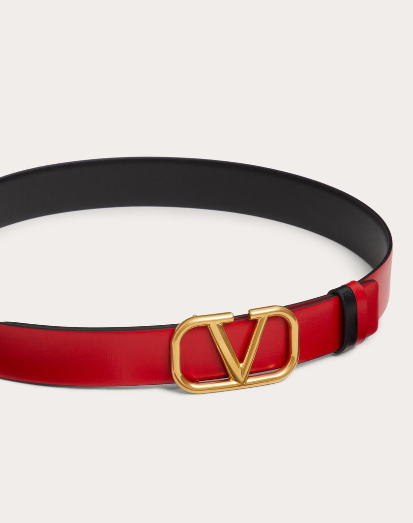 Valentino Handbags Cintura Reversibile Vlogo Signature In Vitello Lucido 30 Mm per Donna in Selleria/nero | Valentino IT Offerta speciale della fabbrica