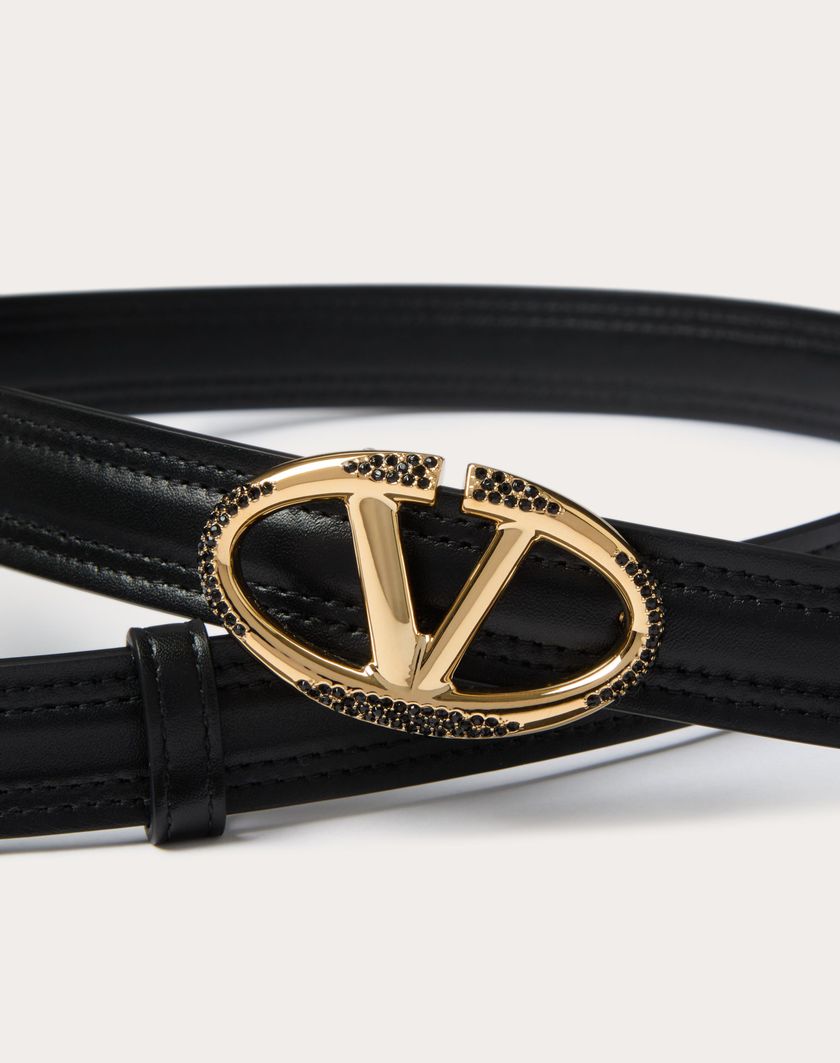 Valentino Handbags Cintura Vlogo The Bold Edition In Vitello Lucido 20 Mm per Donna in Nero | Valentino IT In vendita