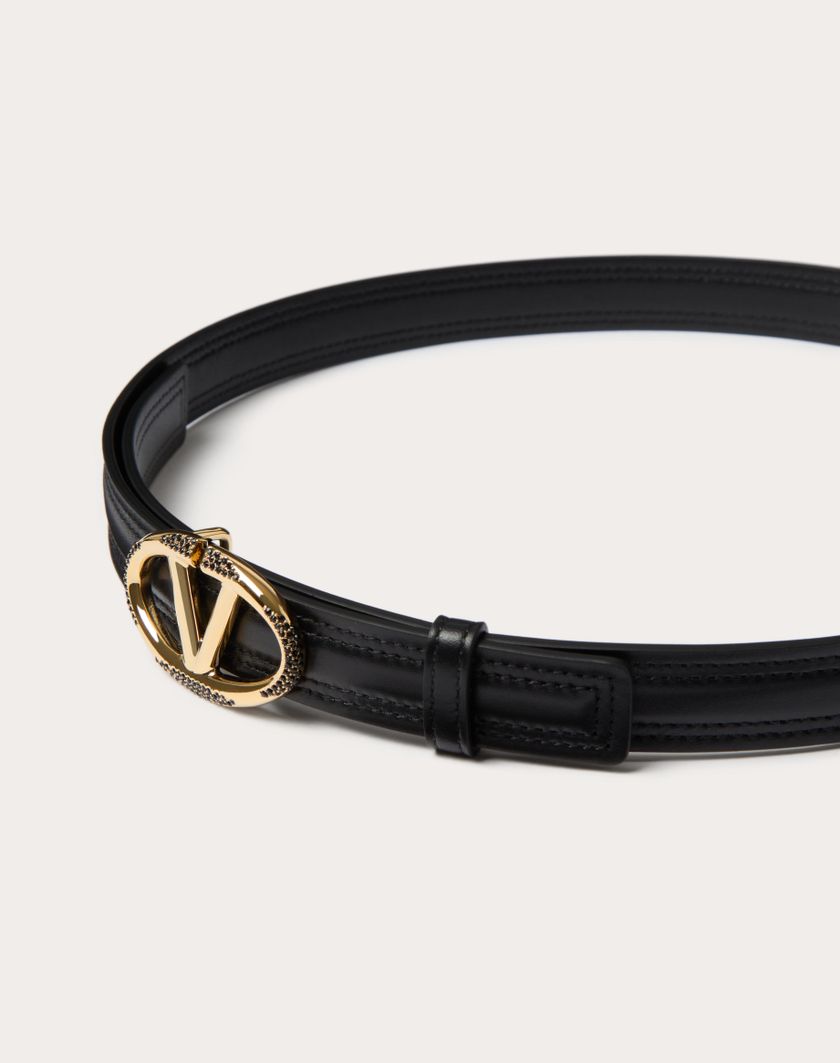 Valentino Handbags Cintura Vlogo The Bold Edition In Vitello Lucido 20 Mm per Donna in Nero | Valentino IT In vendita