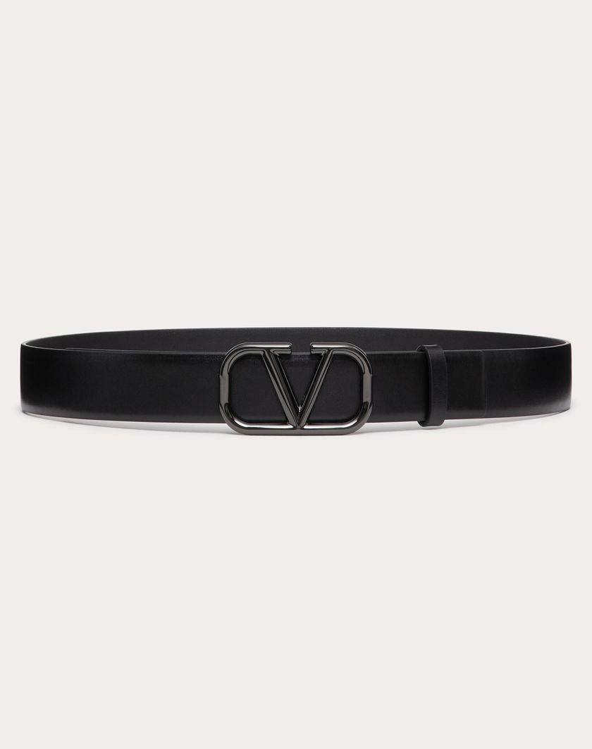 Valentino Handbags Cintura Vlogo Signature In Vitello Lucido 30 Mm per Donna in Nero | Valentino IT