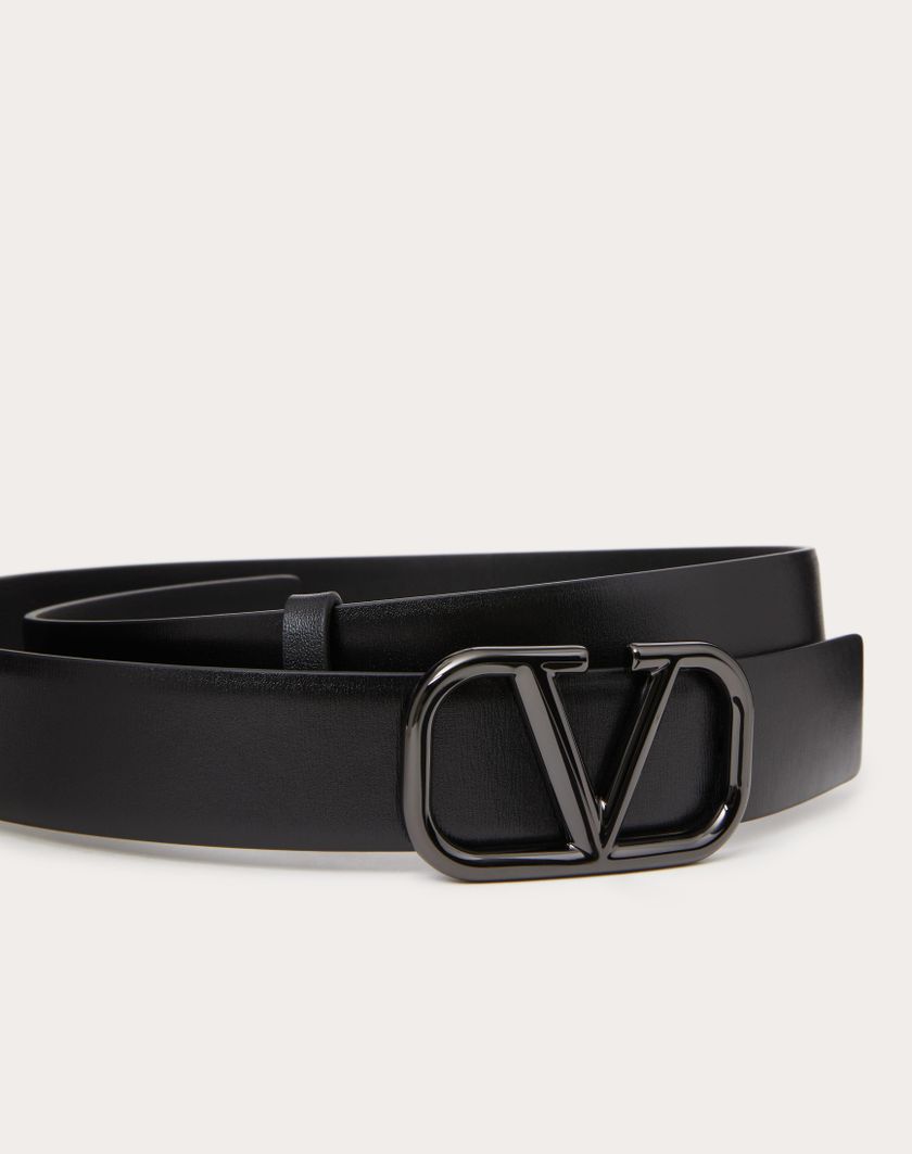 Valentino Handbags Cintura Vlogo Signature In Vitello Lucido 30 Mm per Donna in Nero | Valentino IT Sconti questo mese