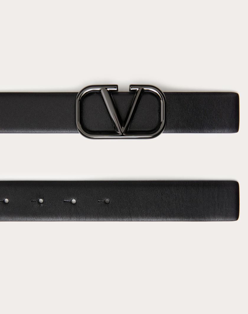 Valentino Handbags Cintura Vlogo Signature In Vitello Lucido 30 Mm per Donna in Nero | Valentino IT Sconti questo mese