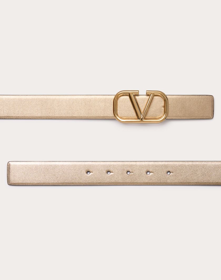 Valentino Handbags Cintura Reversibile Vlogo Signature In Vitello Metallizzato E Vitello Lucido 30 Mm per Donna in Oro/nero | Valentino IT 2025