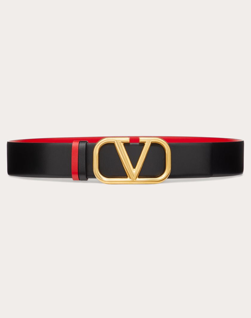 Valentino Handbags Cintura Reversibile Vlogo Signature In Vitello Lucido 40 Mm per Donna in Nero/rouge Pur | Valentino IT Qualità