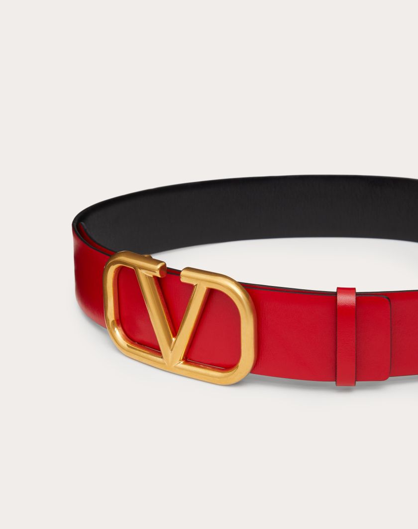 Valentino Handbags Cintura Reversibile Vlogo Signature In Vitello Lucido 40 Mm per Donna in Nero/rouge Pur | Valentino IT Qualità