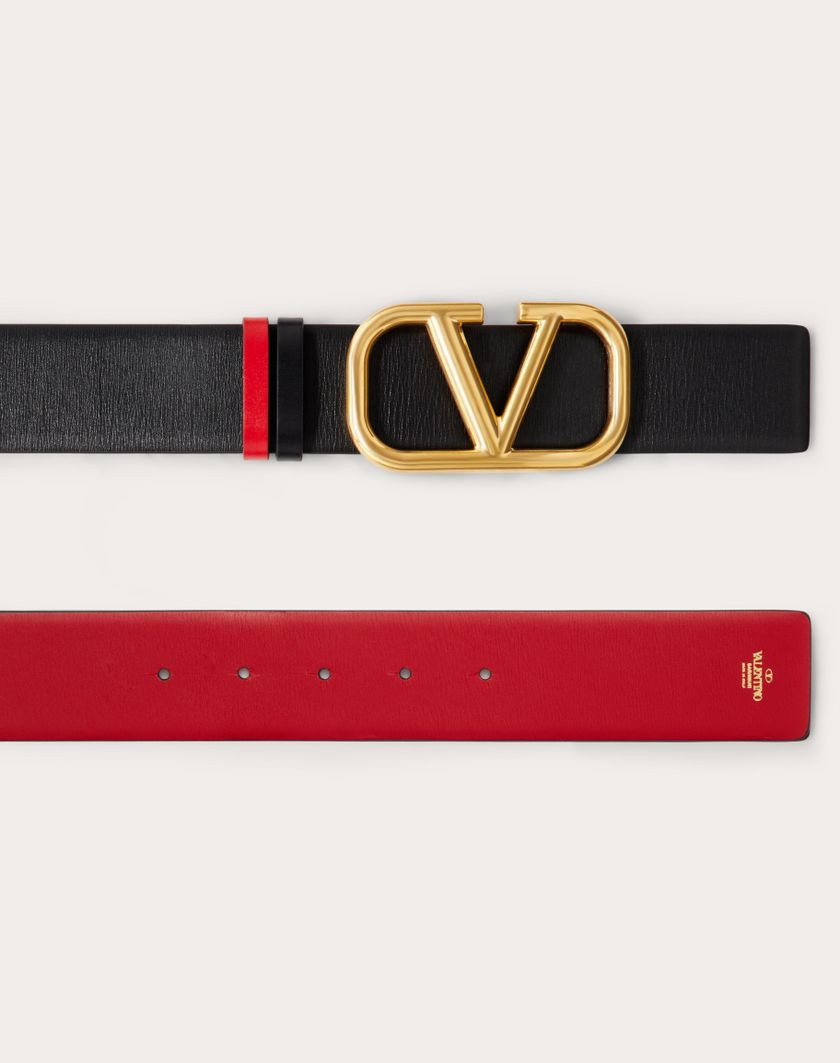 Valentino Handbags Cintura Reversibile Vlogo Signature In Vitello Lucido 40 Mm per Donna in Nero/rouge Pur | Valentino IT Qualità