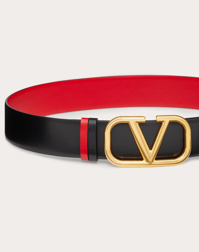 Valentino Handbags Cintura Reversibile Vlogo Signature In Vitello Lucido 40 Mm per Donna in Nero/rouge Pur | Valentino IT Qualità