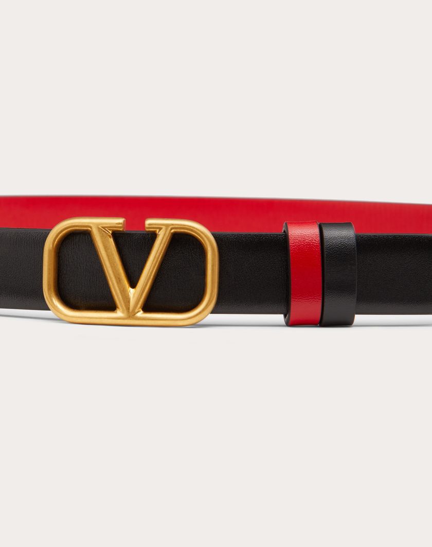 Valentino Handbags Cintura Reversibile Vlogo Signature In Vitello Lucido 20 Mm per Donna in Rose Cannelle | Valentino IT Soddisfazione Garantita