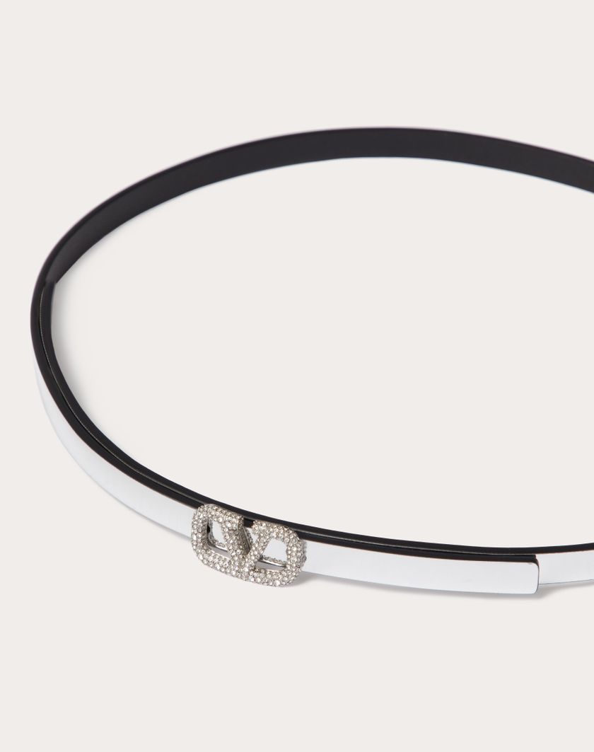 Valentino Handbags Cintura Vlogo Signature In Vitello Specchiato 10 Mm per Donna in Argento | Valentino IT Consegna Veloce