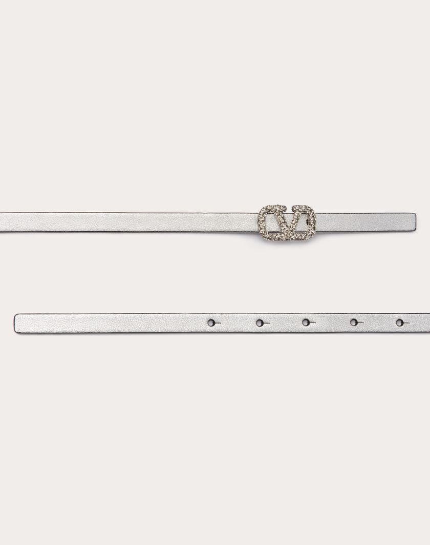 Valentino Handbags Cintura Reversibile Vlogo Signature In Vitello Metallizzato E Vitello Lucido 10 Mm per Donna in Argento | Valentino IT Fino Al -60%