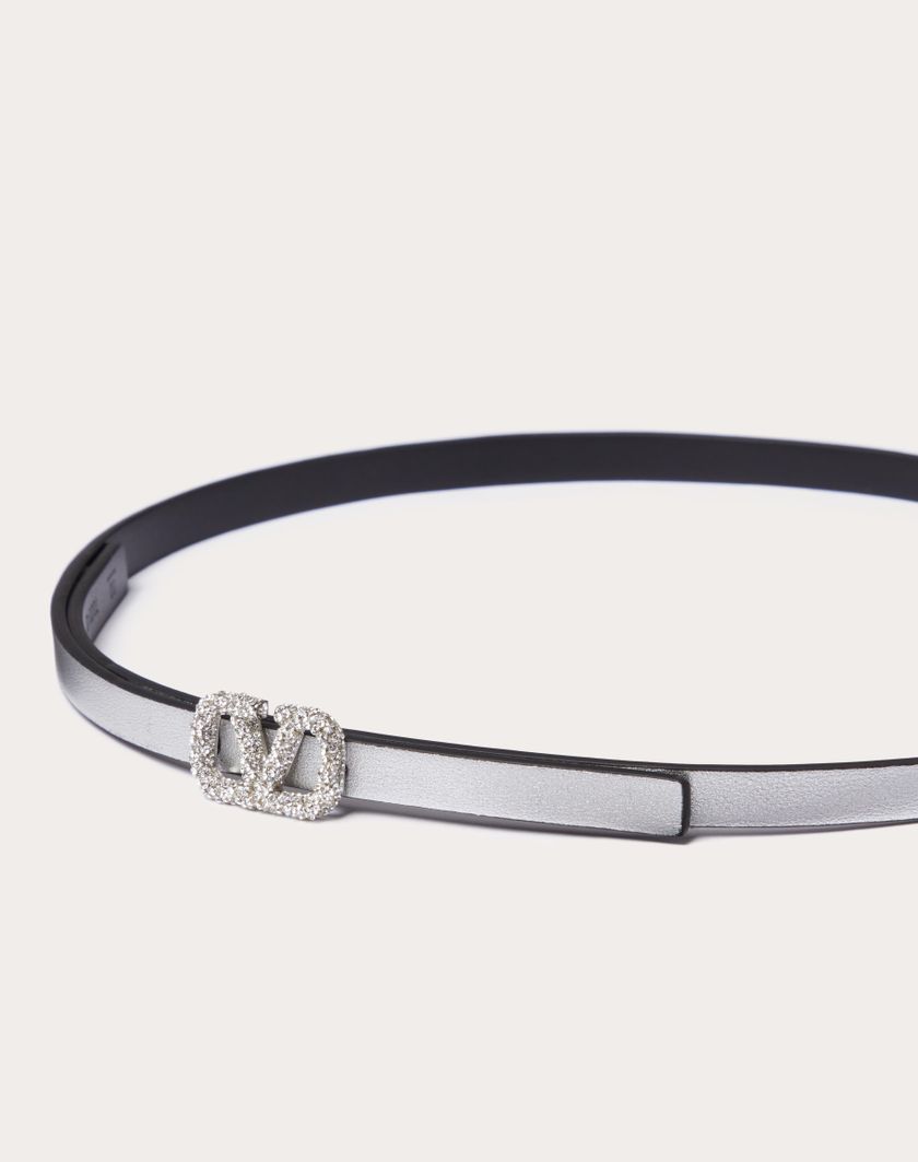 Valentino Handbags Cintura Reversibile Vlogo Signature In Vitello Metallizzato E Vitello Lucido 10 Mm per Donna in Argento | Valentino IT Fino Al -60%