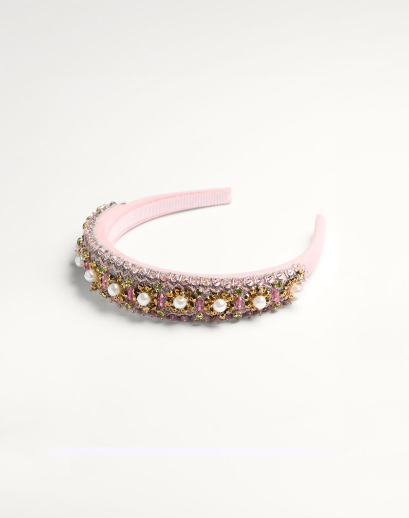 Valentino Handbags Cerchietto Valentino In Lana E Seta Con Ricamo per Donna in Multicolor | Valentino IT Offerta