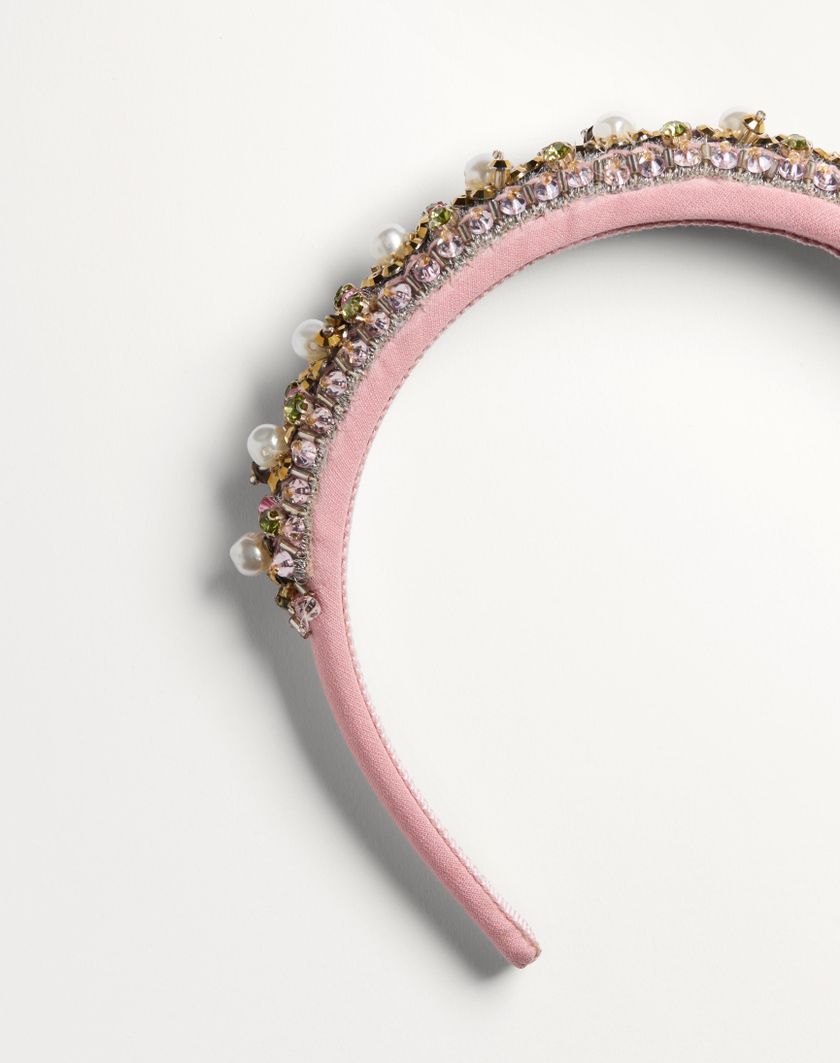 Valentino Handbags Cerchietto Valentino In Lana E Seta Con Ricamo per Donna in Multicolor | Valentino IT Offerta