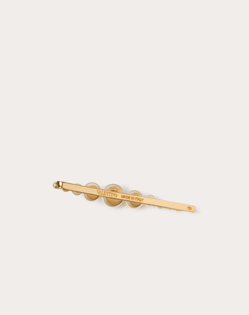 Valentino Handbags Fermaglio Per Capelli Vlogo Signature In Metallo E Perle per Donna in Oro | Valentino IT Vendite Flash
