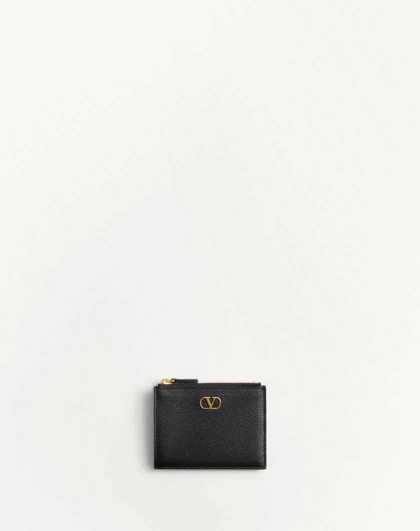Valentino Handbags Portacarte Vlogo Signature In Vitello Granato per Donna in Nero | Valentino IT Spedizione gratuita