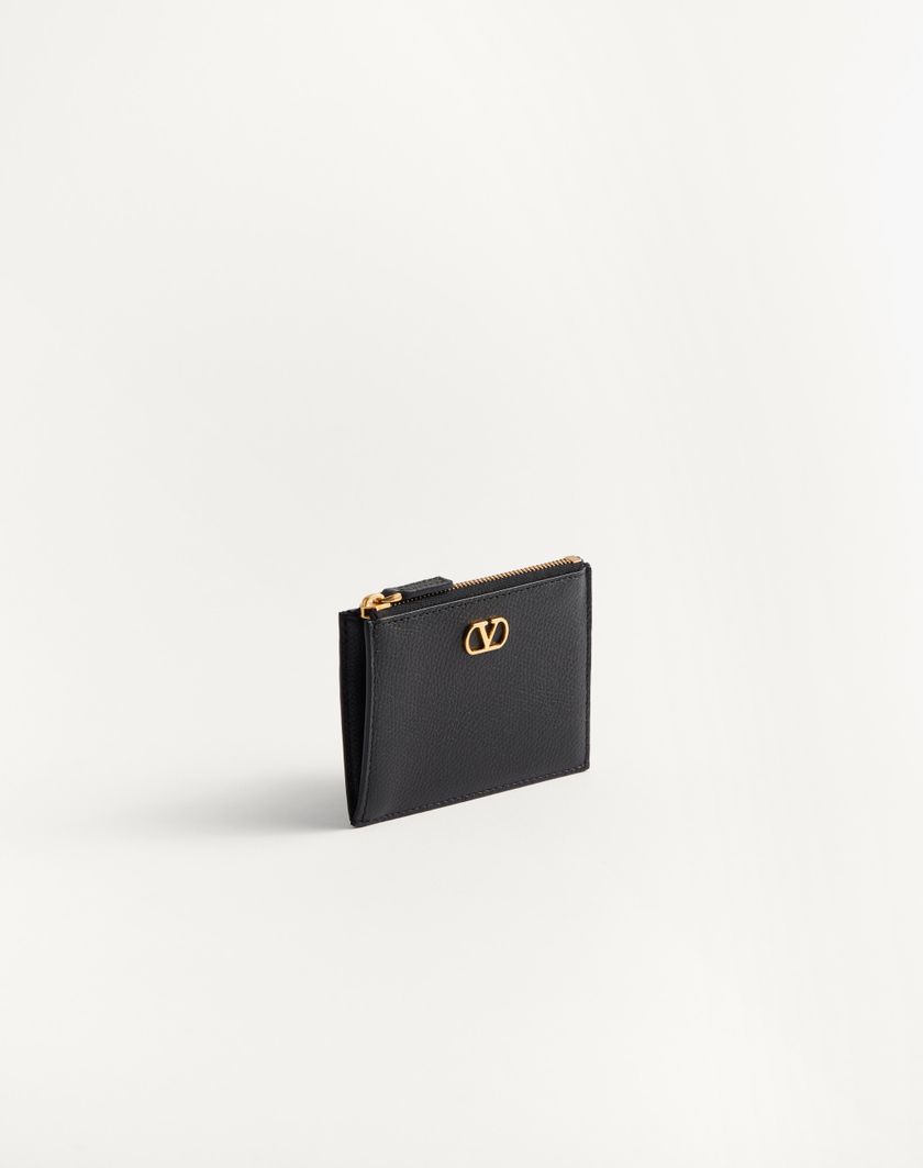 Valentino Handbags Portacarte Vlogo Signature In Vitello Granato per Donna in Nero | Valentino IT Spedizione gratuita