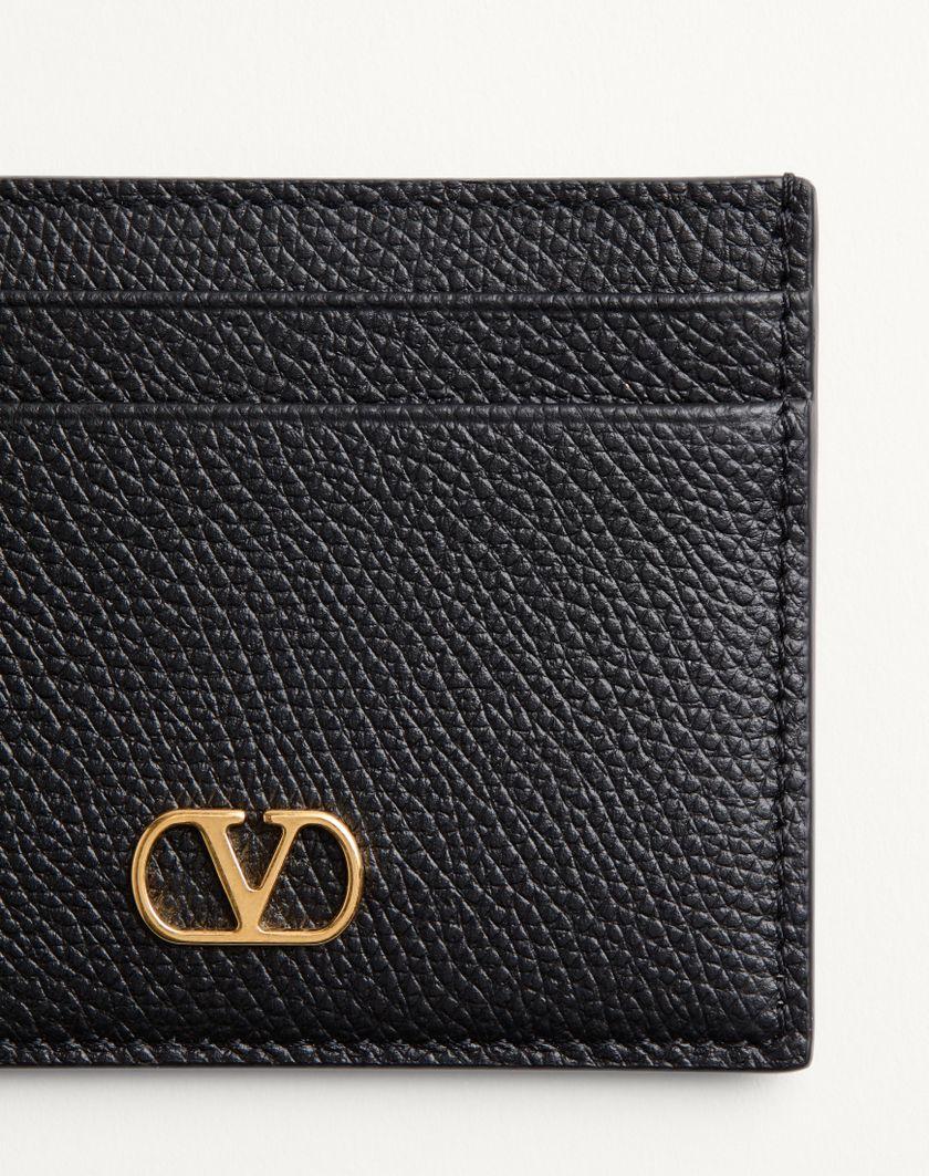 Valentino Handbags Portacarte Vlogo Signature In Vitello Granato per Donna in Nero | Valentino IT Negozio online di fabbrica