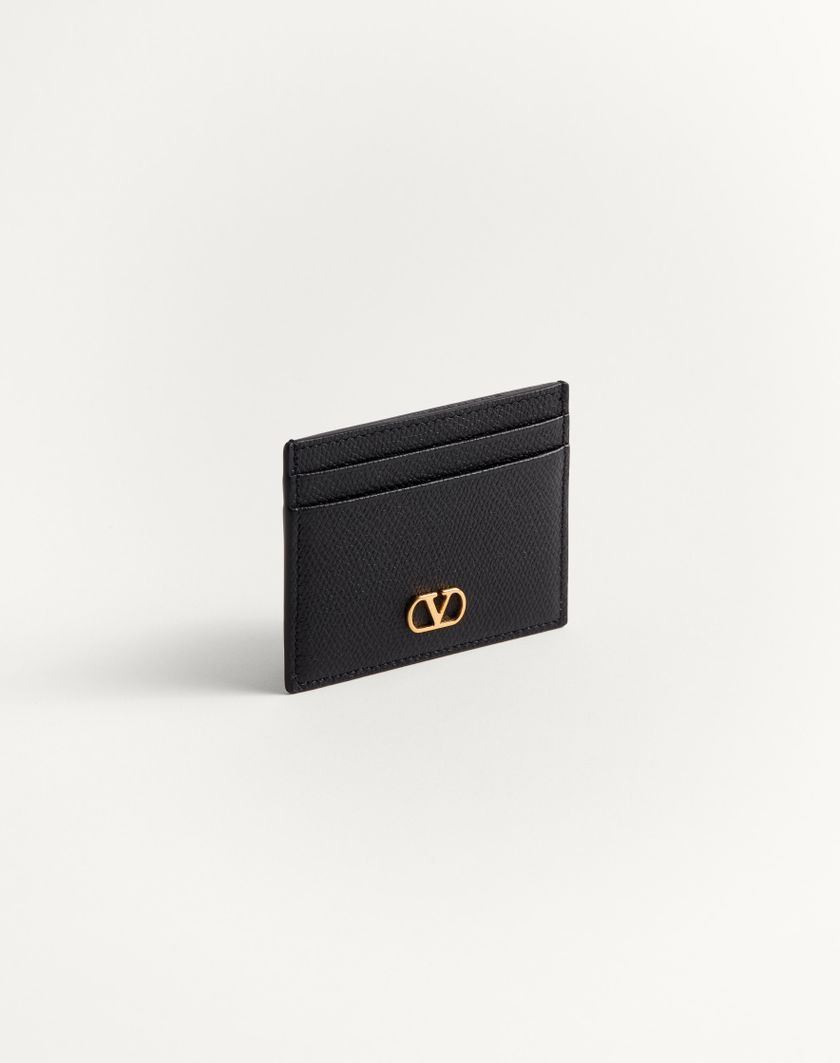 Valentino Handbags Portacarte Vlogo Signature In Vitello Granato per Donna in Nero | Valentino IT Negozio online di fabbrica