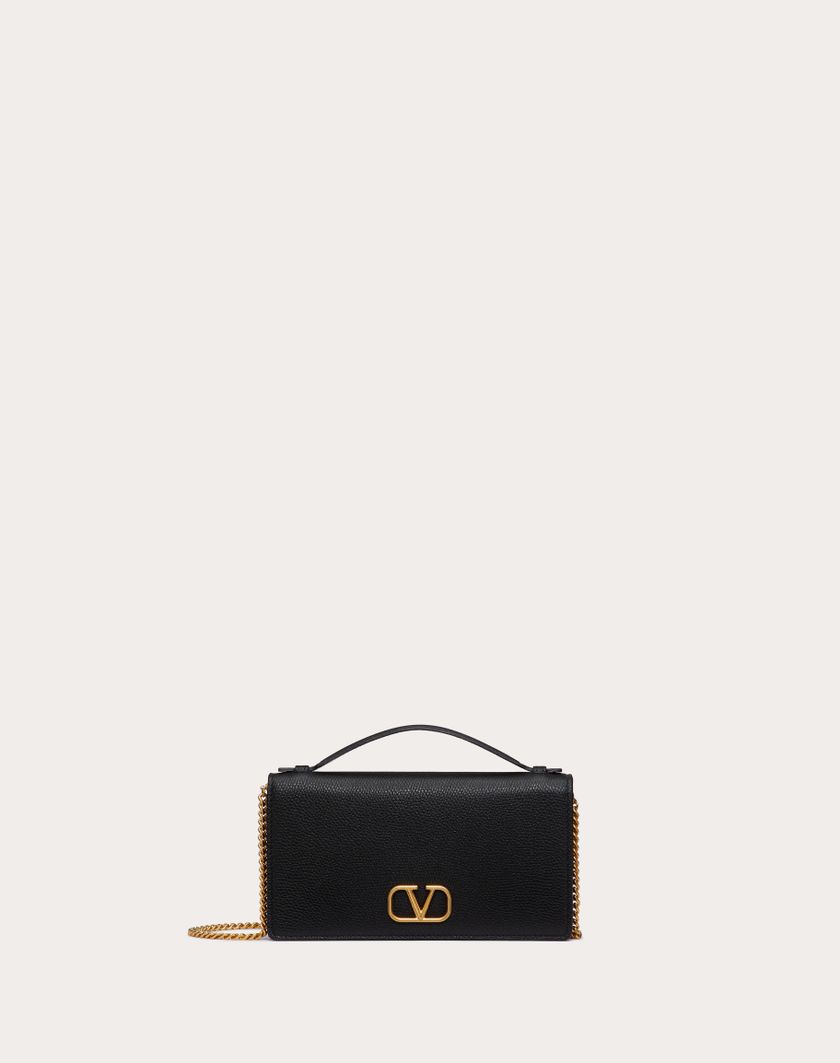 Valentino Handbags Portafoglio Con Catena Vlogo Signature In Vitello Granato per Donna in Nero | Valentino IT Comprare a buon mercato