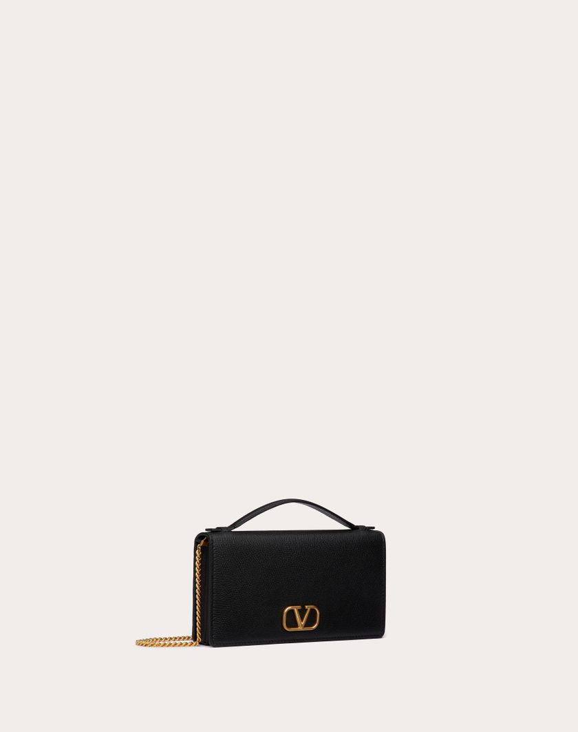 Valentino Handbags Portafoglio Con Catena Vlogo Signature In Vitello Granato per Donna in Nero | Valentino IT Comprare a buon mercato
