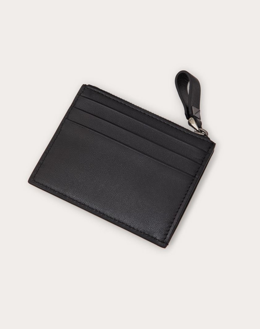 Valentino Handbags Portacarte Rockstud In Vitello Con Zip per Donna in Nero | Valentino IT Fornitura limitata
