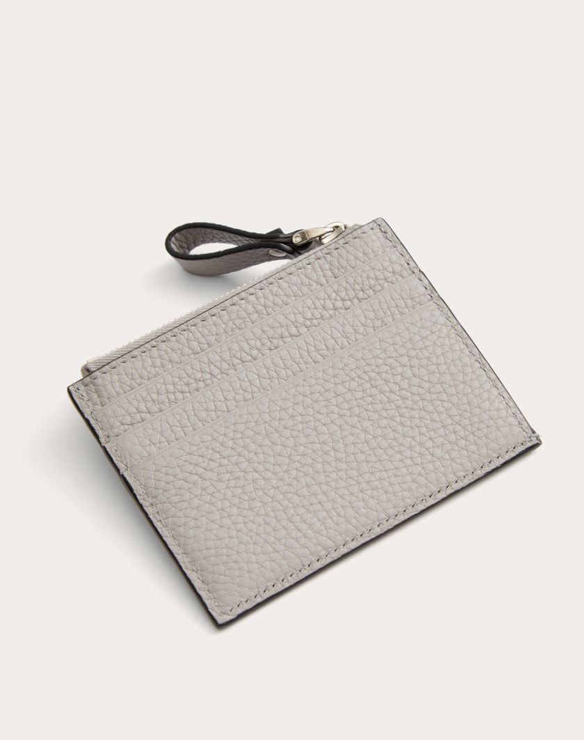 Valentino Handbags Portacarte Rockstud In Vitello Granato Con Zip per Donna in Grigio | Valentino IT Shopping online