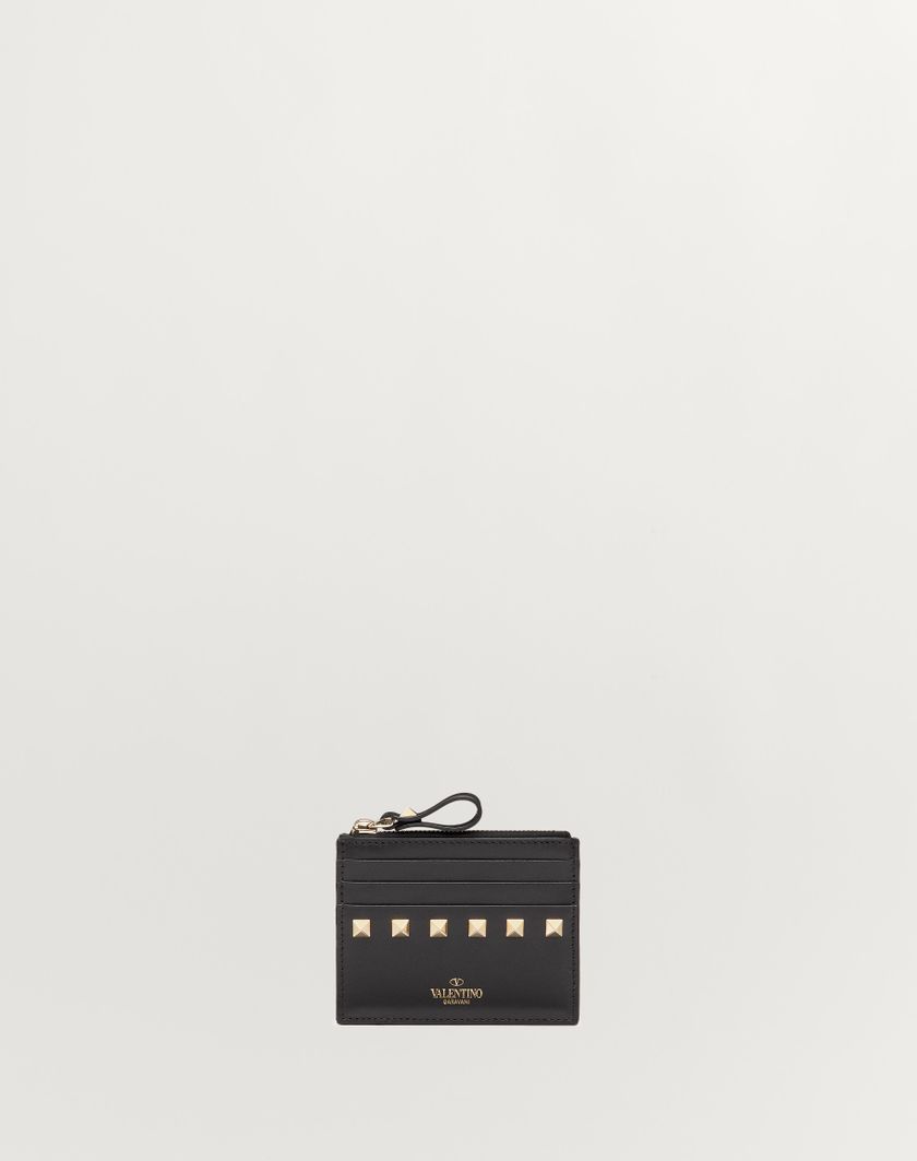 Valentino Handbags Portacarte Rockstud In Vitello Con Zip per Donna in Rosso V. | Valentino IT