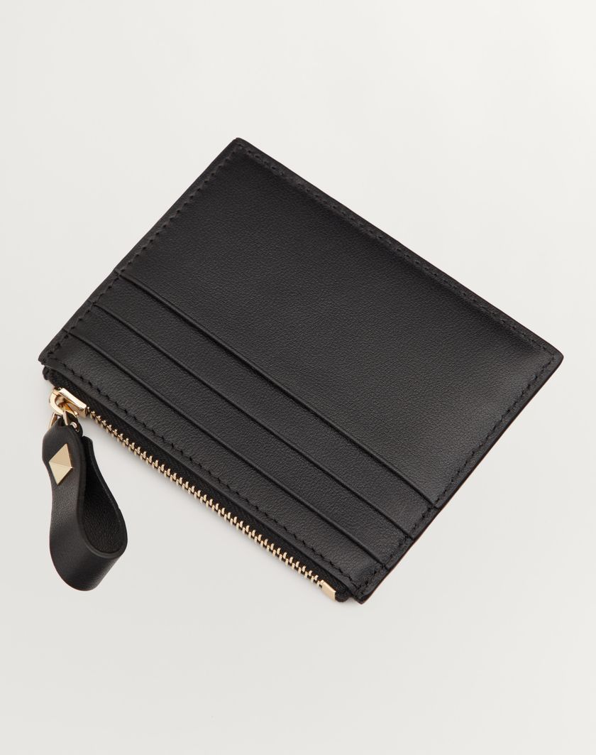 Valentino Handbags Portacarte Rockstud In Vitello Con Zip per Donna in Nero | Valentino IT Cyber Monday