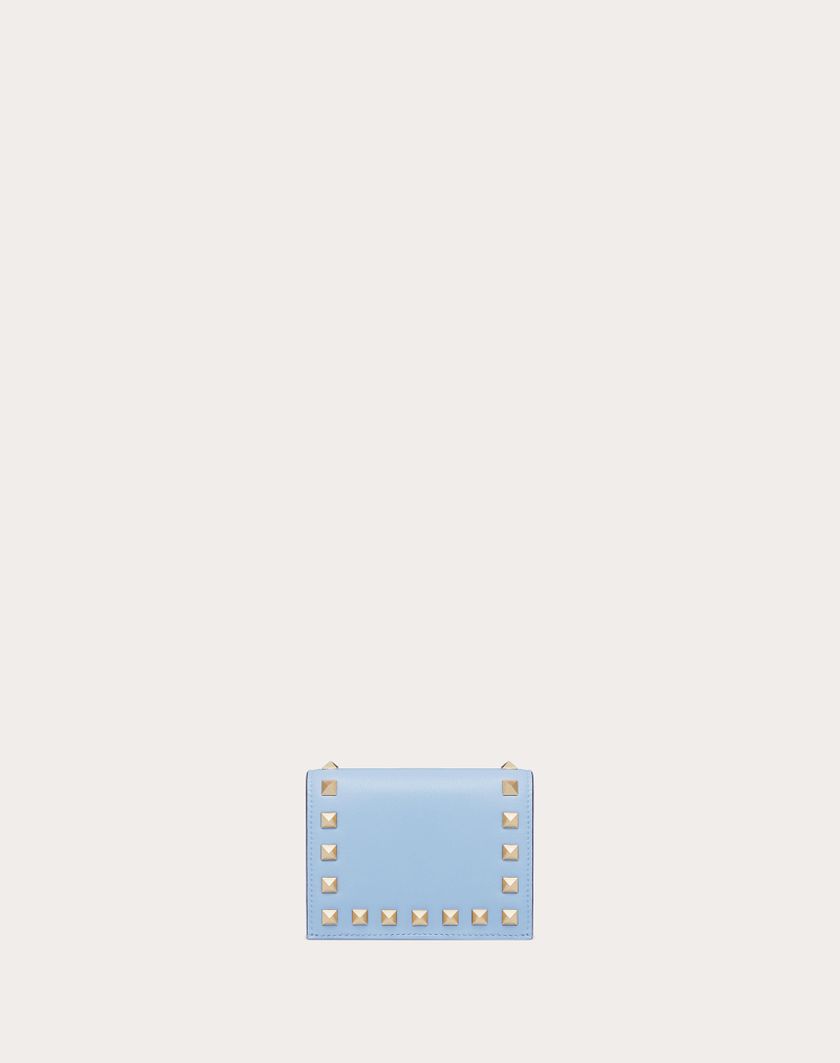 Valentino Handbags Portafoglio Piccolo Rockstud In Vitello per Donna in Azzurro | Valentino IT Offerta Anniversario