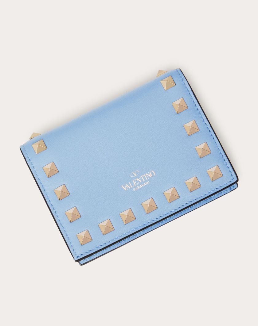Valentino Handbags Portafoglio Piccolo Rockstud In Vitello per Donna in Azzurro | Valentino IT Offerta Anniversario