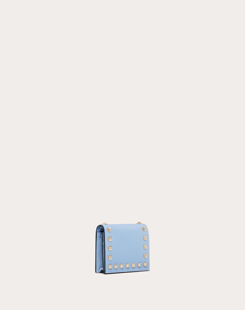Valentino Handbags Portafoglio Piccolo Rockstud In Vitello per Donna in Azzurro | Valentino IT Offerta Anniversario