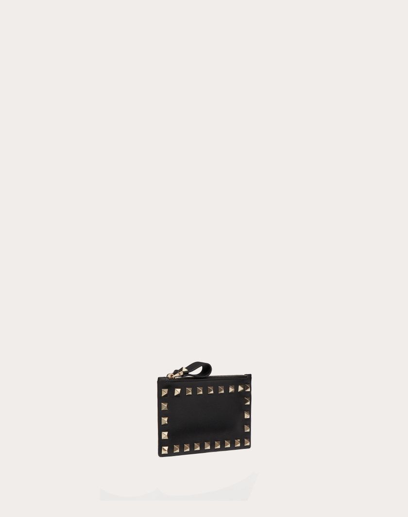 Valentino Handbags Portacarte Con Zip Rockstud In Vitello per Donna in Poudre | Valentino IT Offerte esclusive