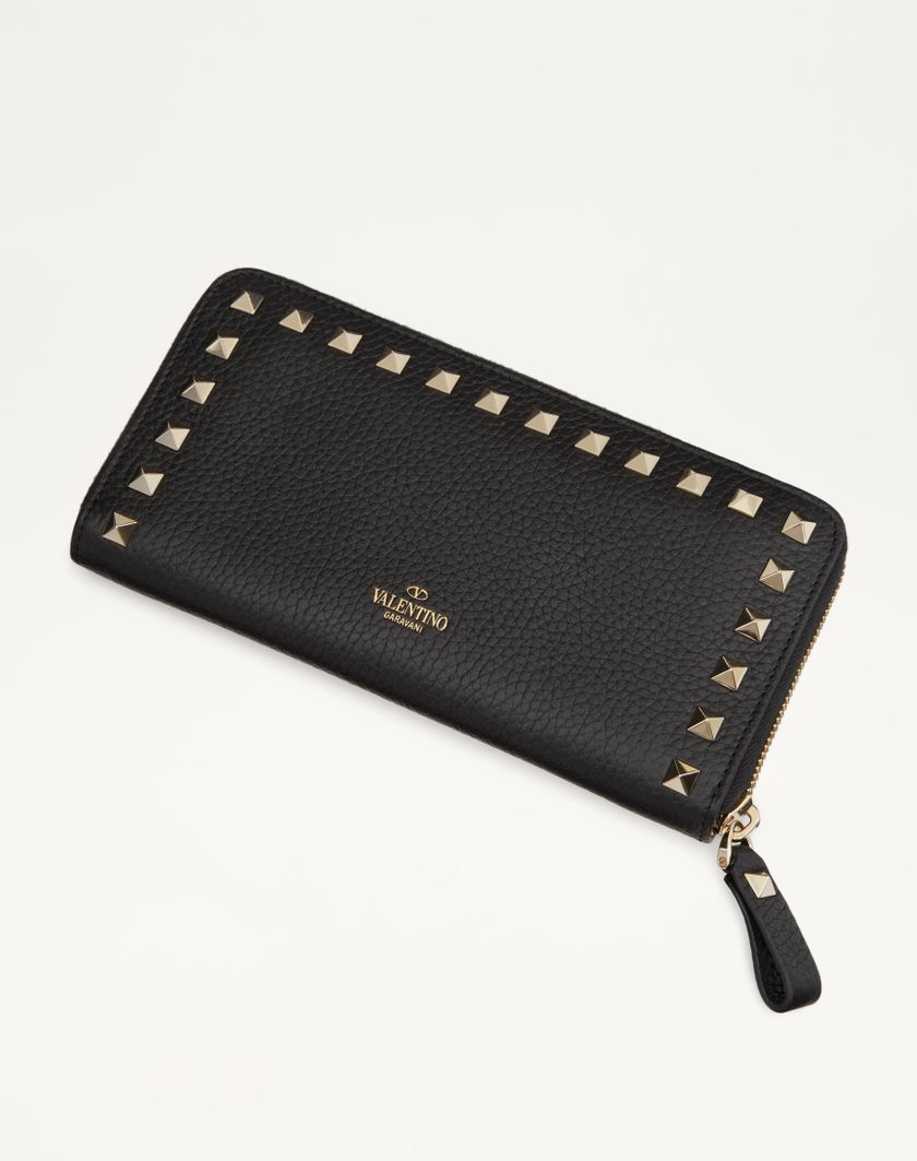 Valentino Handbags Portafoglio Con Zip Rockstud In Vitello Granato per Donna in Nero | Valentino IT Nuovi prodotti