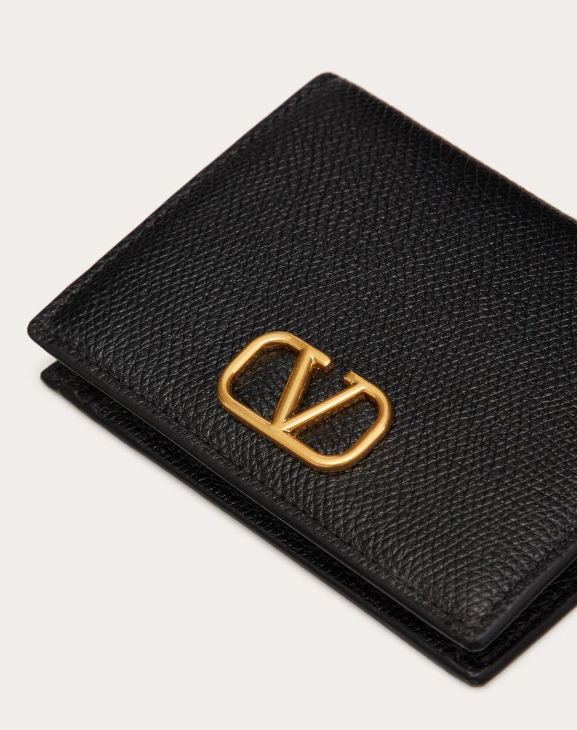 Valentino Handbags Portafoglio Compatto Vlogo Signature In Vitello Granato per Donna in Nero | Valentino IT Comprane uno, ottenene uno gratis