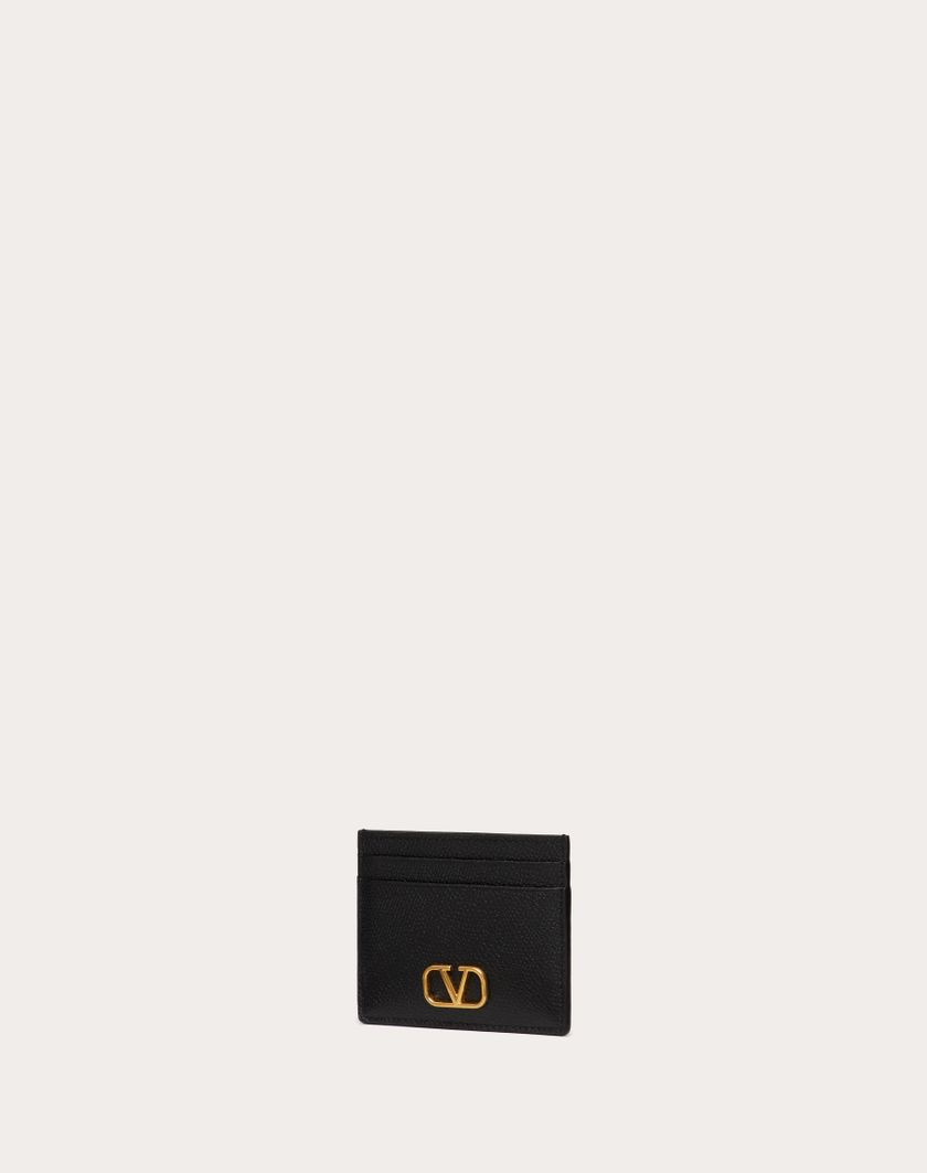 Valentino Handbags Portacarte Vlogo Signature In Vitello Granato per Donna in Nero | Valentino IT Sconti VIP