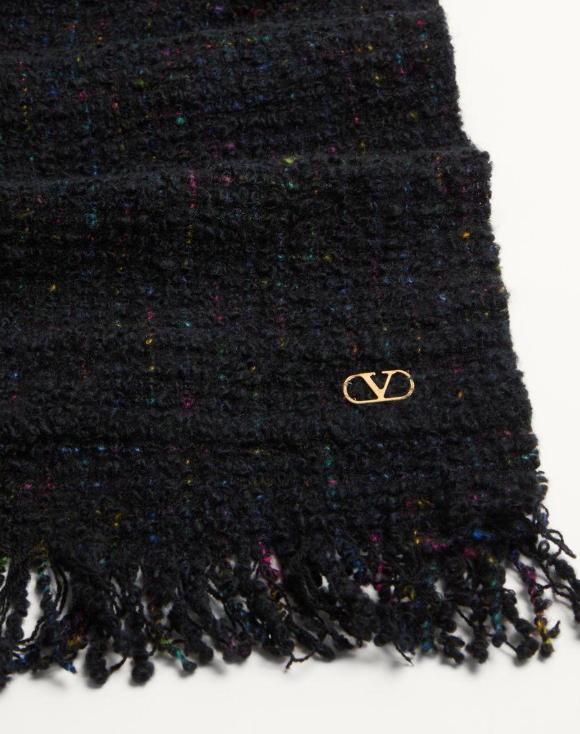 Valentino Handbags Sciarpa Vlogo Signature In Lana E Cachemire per Donna in Nero/oro | Valentino IT Fino al 60% di sconto