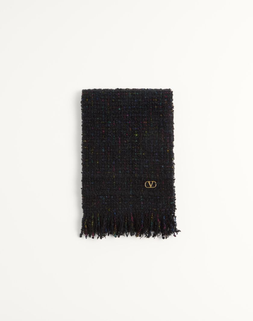 Valentino Handbags Sciarpa Vlogo Signature In Lana E Cachemire per Donna in Nero/oro | Valentino IT Fino al 60% di sconto