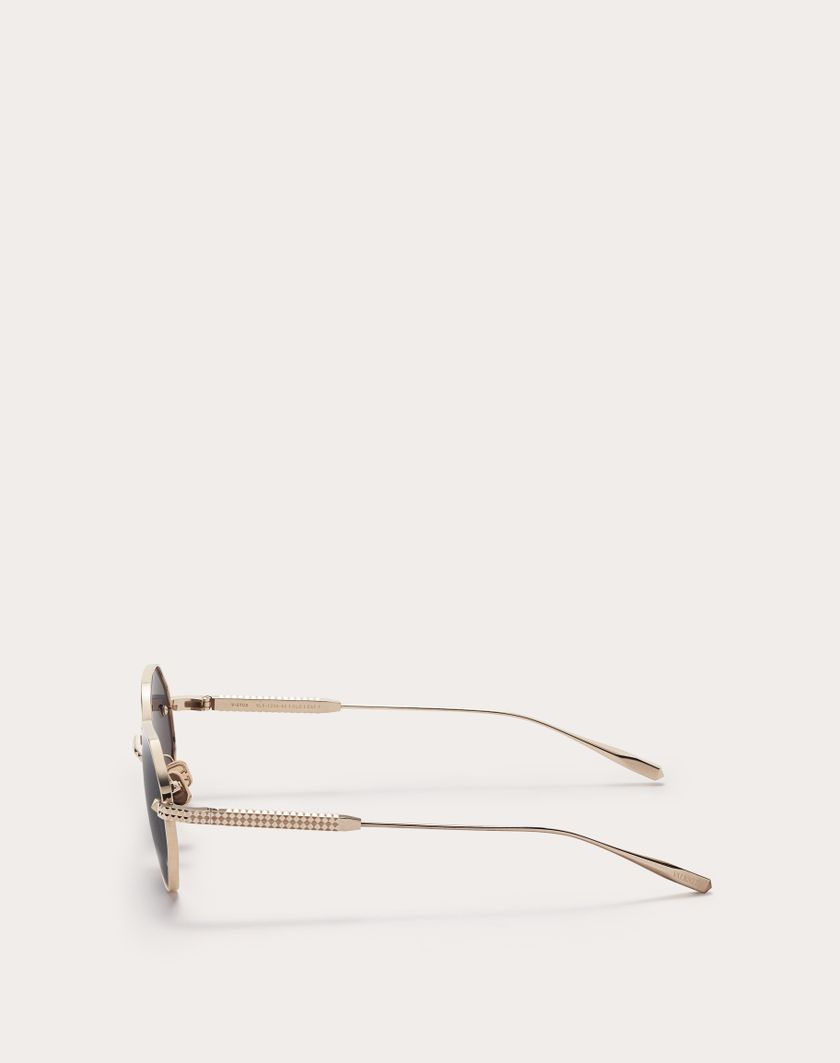 Valentino Handbags V-stud Occhiale Esagonale In Titanio in Grigio | Valentino IT Only for today