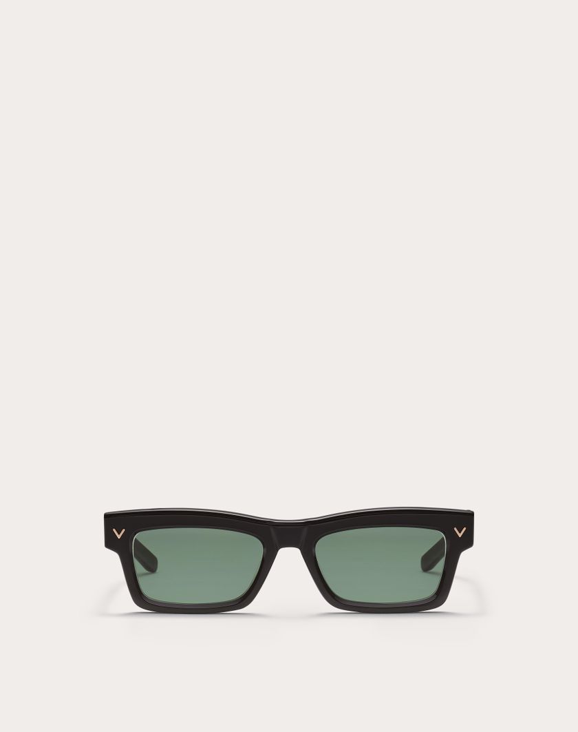 Valentino Handbags V-sharp Occhiale Rettangolare In Acetato in Verde Scuro | Valentino IT Discount Store per i nuovi prodotti