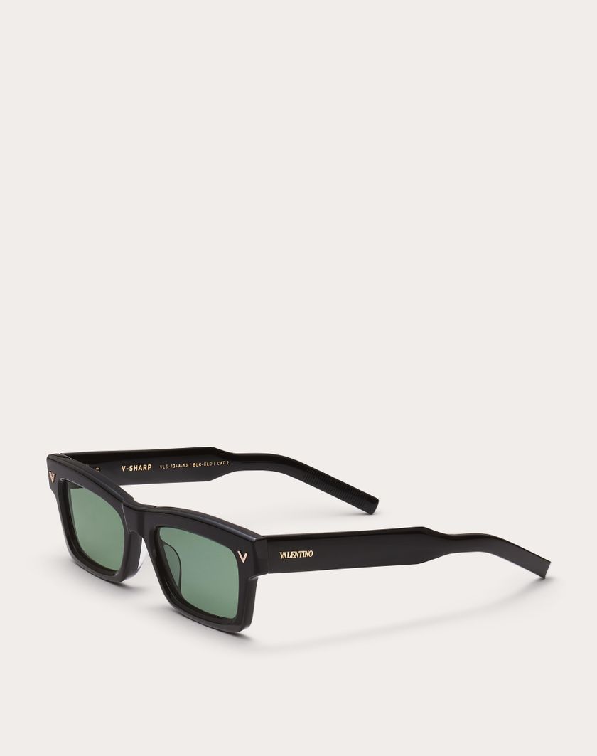 Valentino Handbags V-sharp Occhiale Rettangolare In Acetato in Verde Scuro | Valentino IT Discount Store per i nuovi prodotti