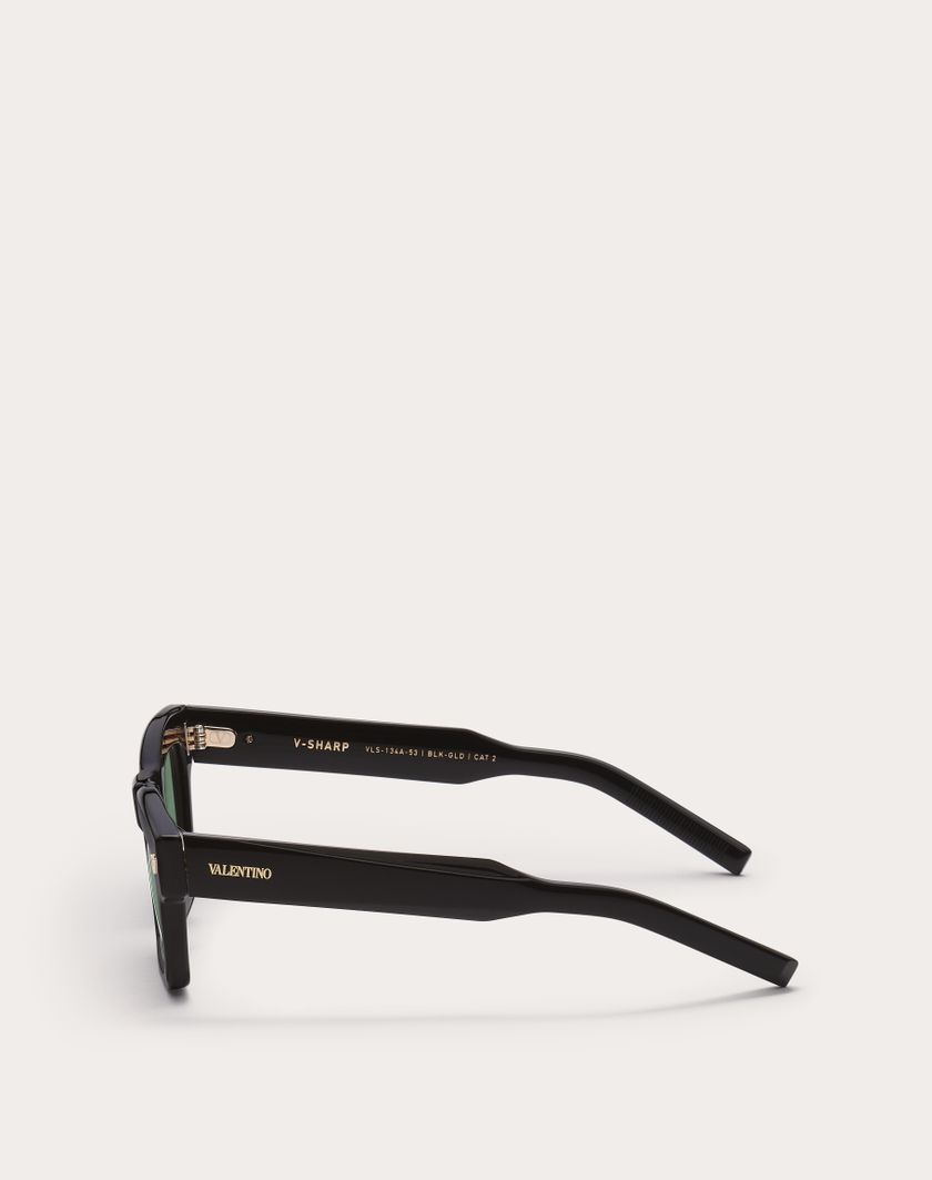 Valentino Handbags V-sharp Occhiale Rettangolare In Acetato in Verde Scuro | Valentino IT Discount Store per i nuovi prodotti